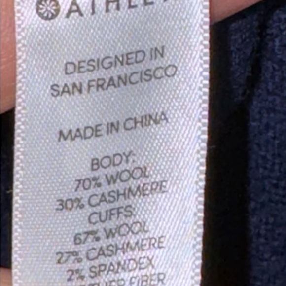 Athleta WOOL CASHMERE STARGAZER PULLOVER NAVY Sz Large - Picture 4 of 12